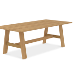 Octa Teak-base Recta Dining Table 220
